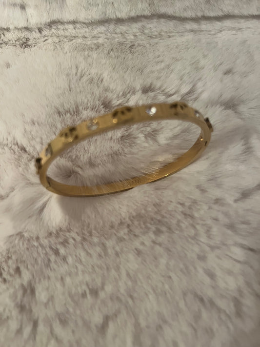 Gold diamanté Cece thin gold bangle