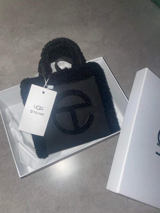 Black fur Ugg tel crossbody bag