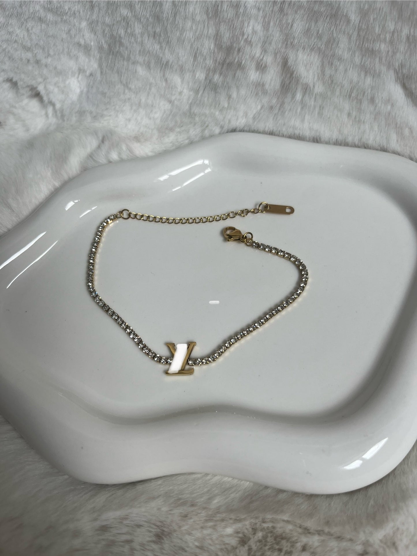 Gold diamanté tennis Luvu bracelet