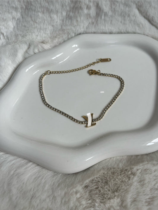 Gold diamanté tennis Luvu bracelet