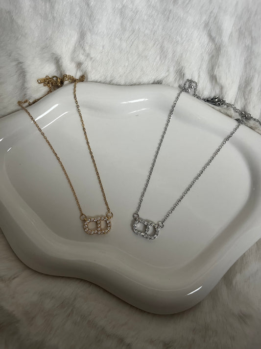 Gold or silver CD dainty necklace