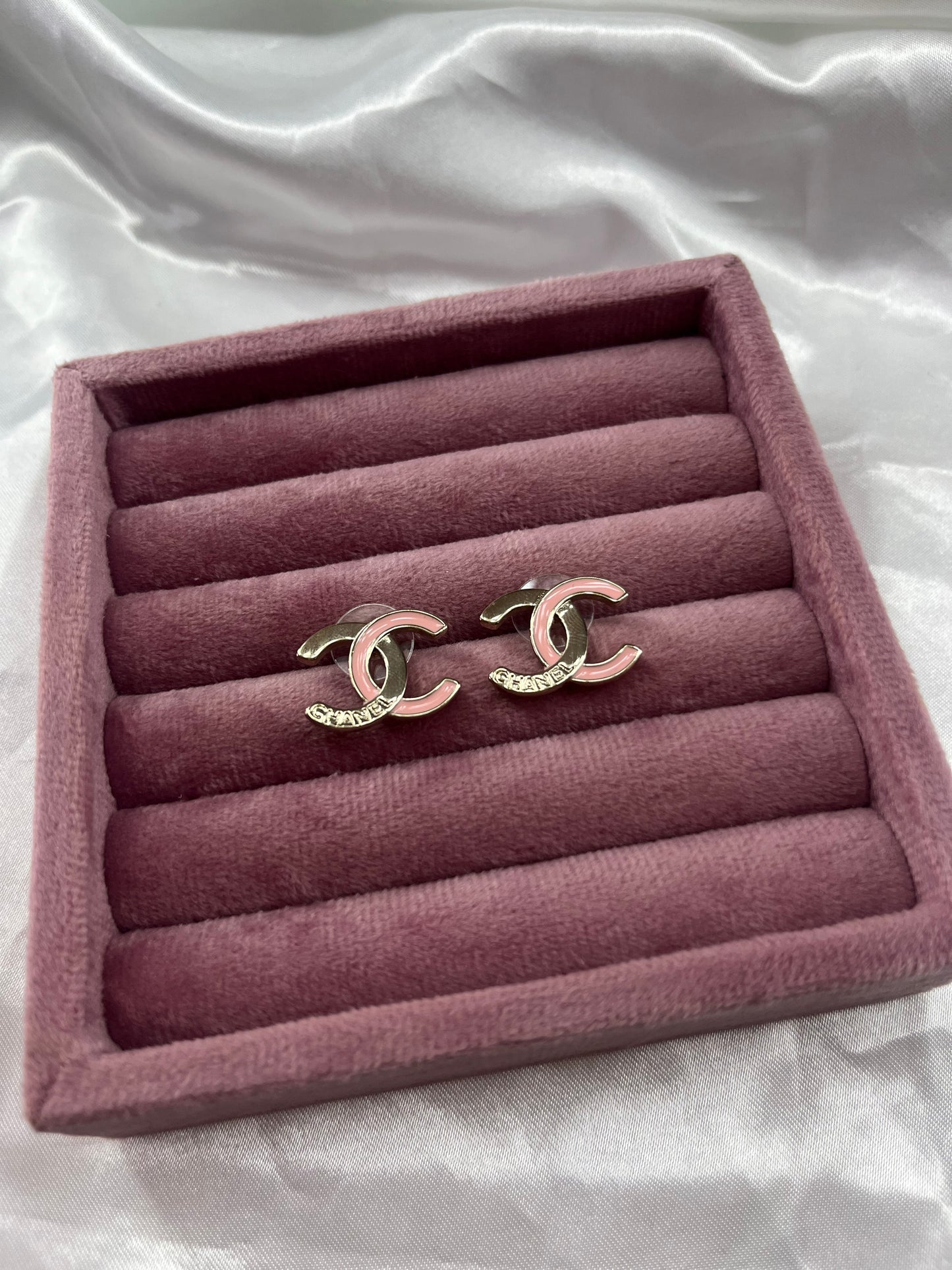 Gold pink cece earrings