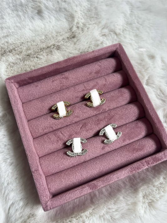 Gold or silver diamanté Cece earrings