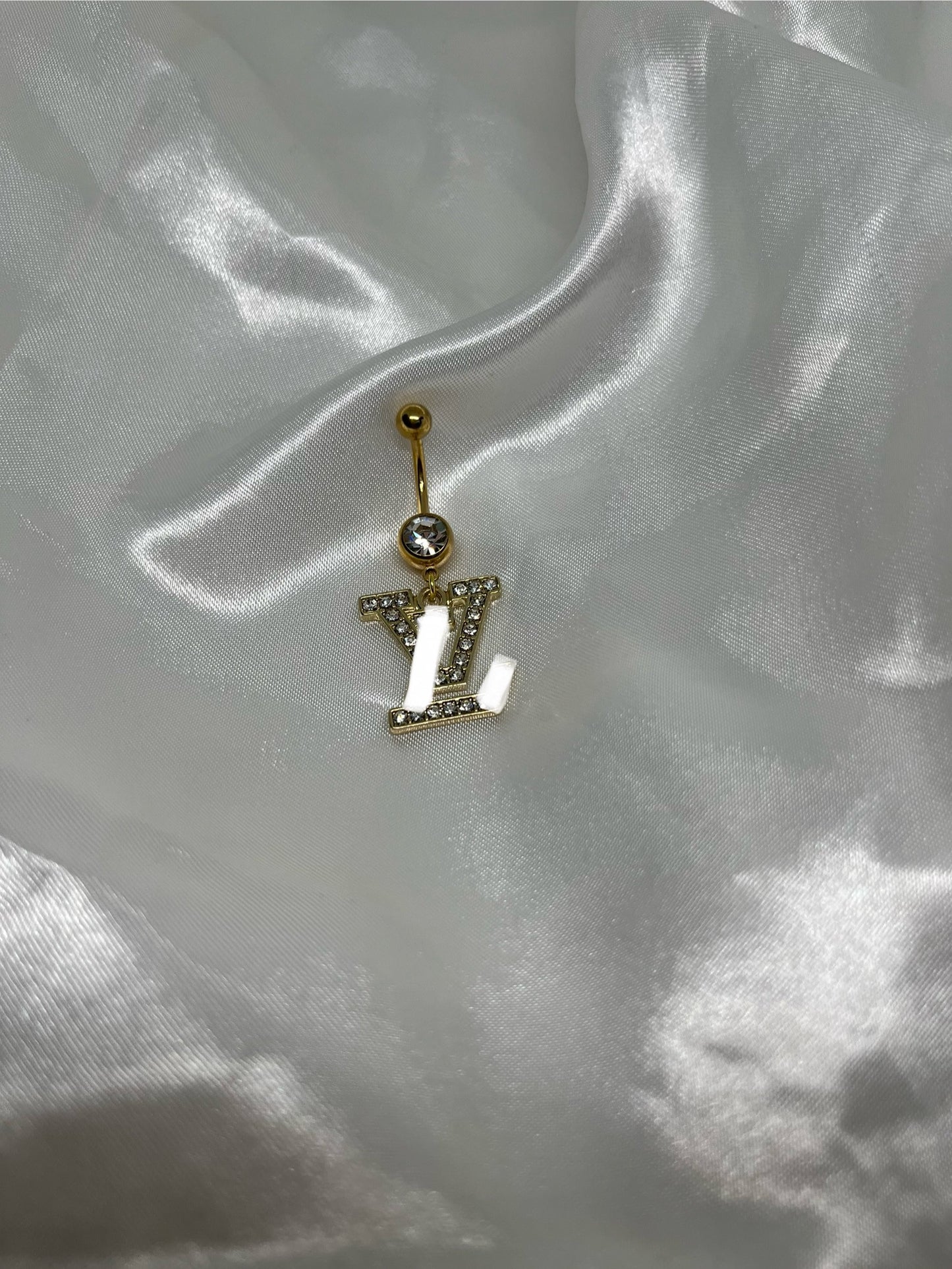 Gold diamanté luvu belly bar