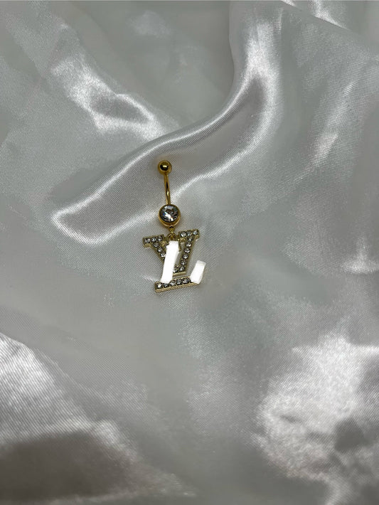 Gold diamanté luvu belly bar