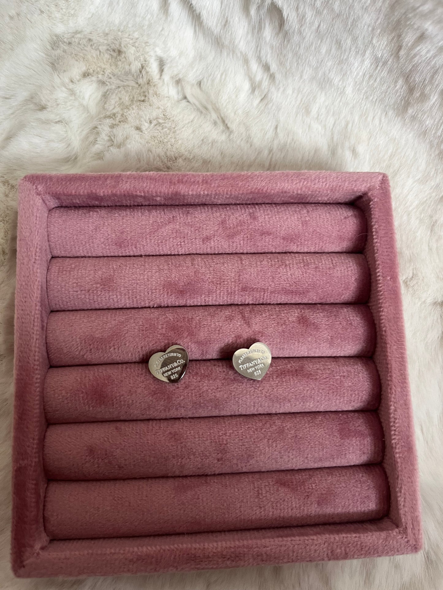 Silver heart tiff earrings