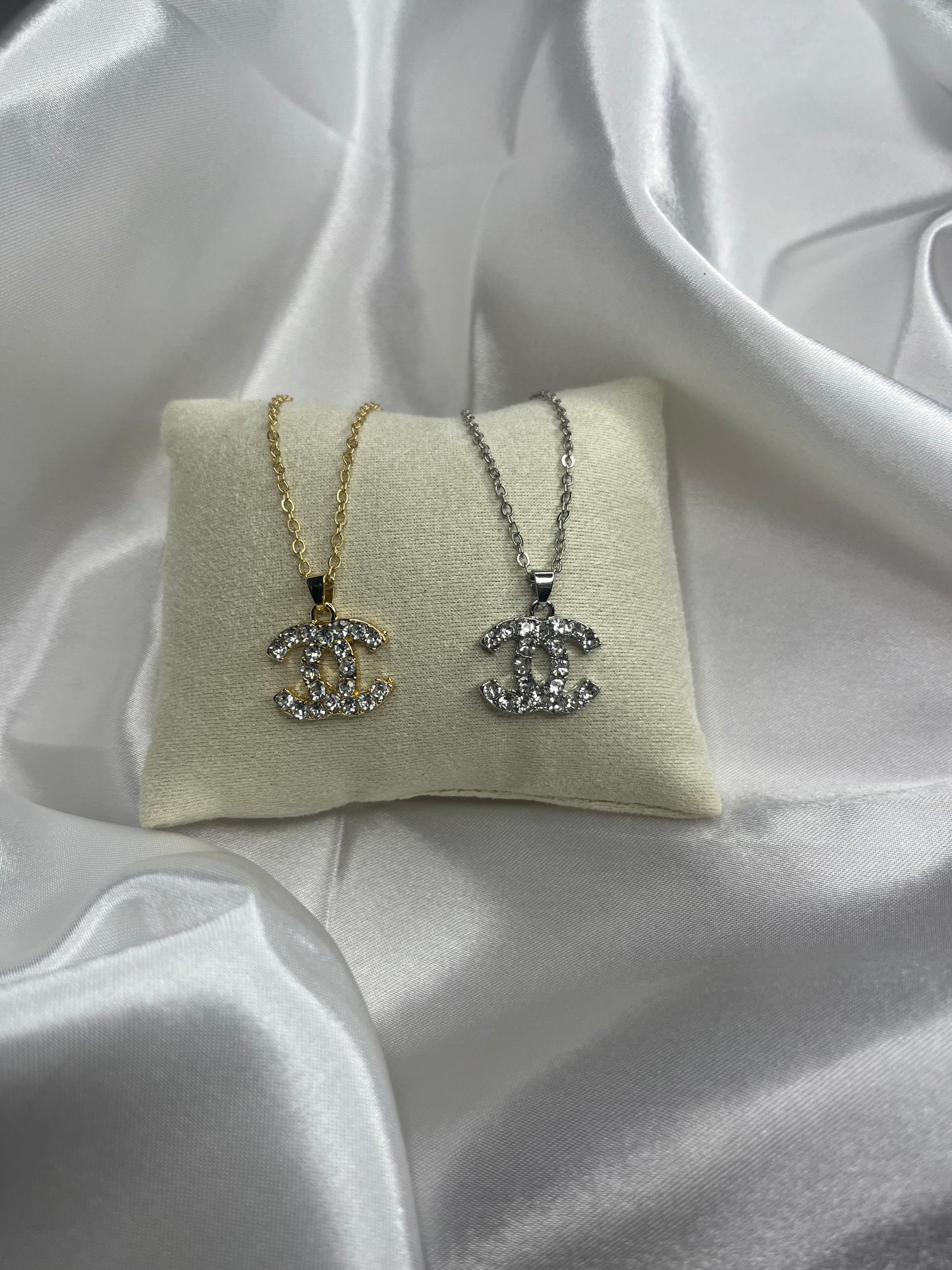 Gold or silver diamanté cece necklace