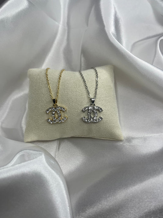 Gold or silver diamanté cece necklace
