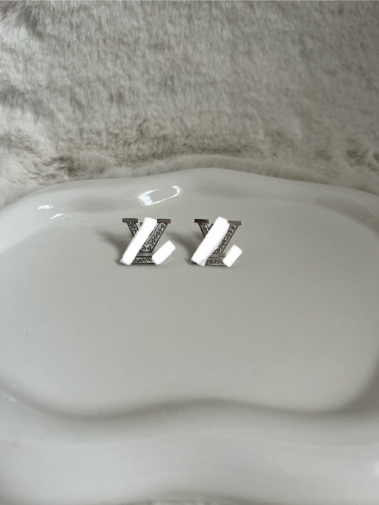 Silver diamanté luvu earrings
