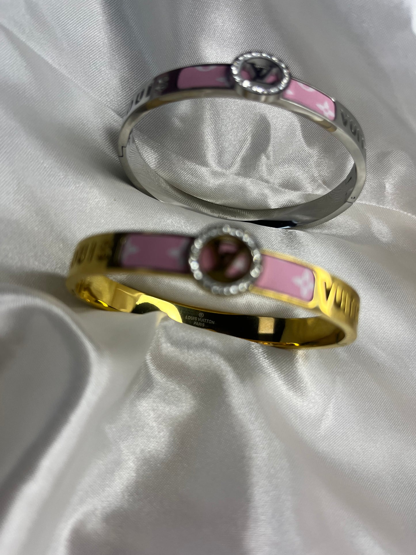 Gold or silver Pink Diamanté LuVu Bangle