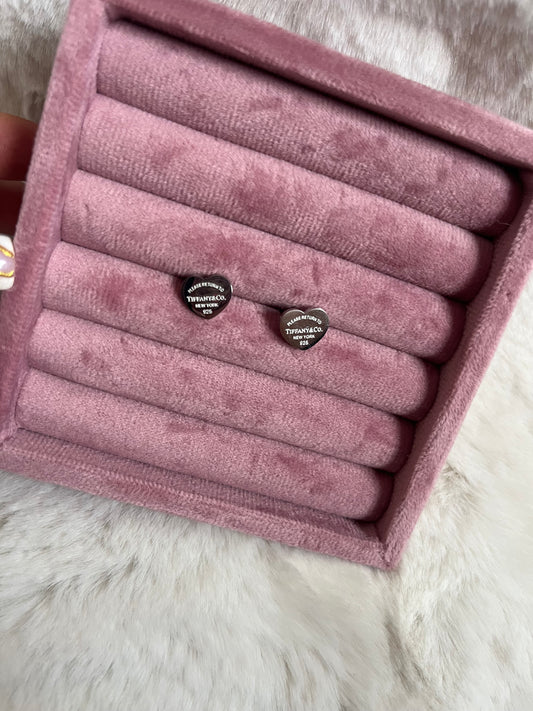Silver heart tiff earrings