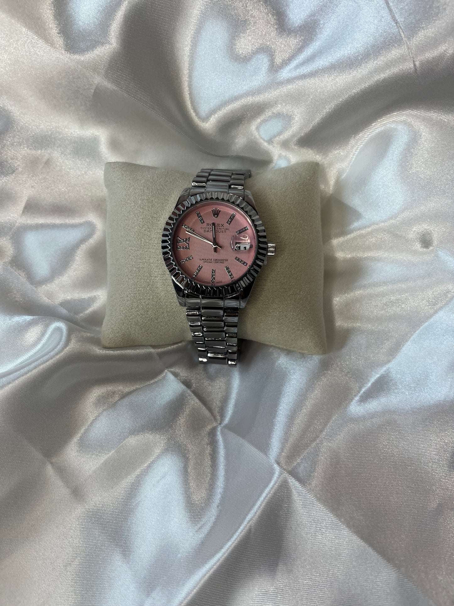Silver pink Rox diamond watch