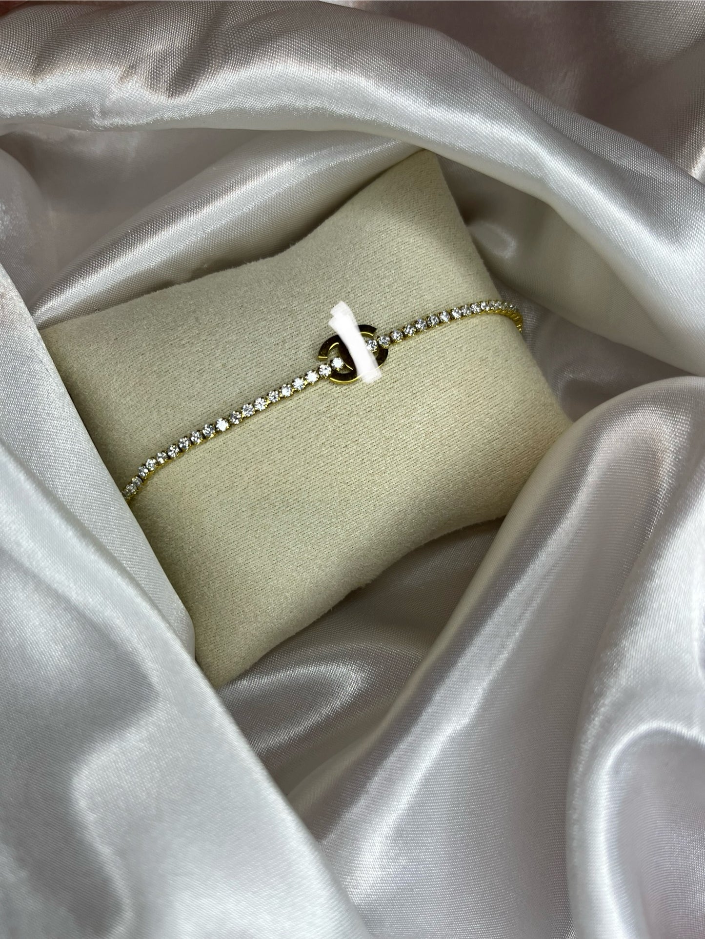 Gold diamanté cece tennis bracelet